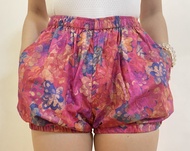 Yoga Shorts Pure Cotton Iyengar Floral Print Fresh Colorful Pants with Pockets Fashion Tape Leg Adju