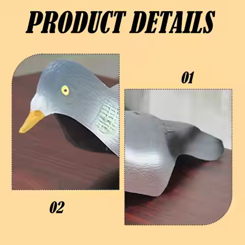 Bird Decoy Half Body Pigeon Sculpture Ornament Durable PETG Outdoor Animal Statue Figurine for Garde