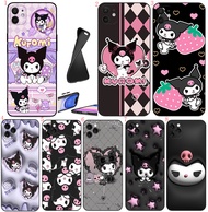 iPhone 15 16 17 Pro Max 16e 15 16 Plus R6 Kuromi comic Soft black phone case