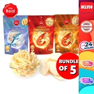 My Real Premium Prawn and Fish Crackers Original Pouch 50g X 5 Bundle