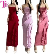 ZHENSCO Fyang Ruffles Womens Maxi Dress