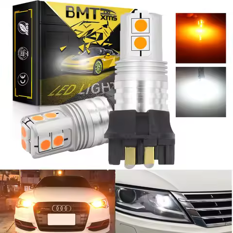 BMTxms 2x Canbus PW24W PWY24W LED DRL Turn Signal Light Lamp For Audi A3 A4 A5 Q3 Q7 BMW i3 MINI F55