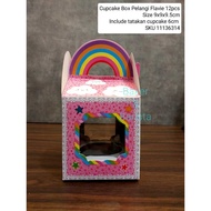 Cupcake Box 12pc Rainbow Flavie Cupcake Box/ Cake Box 9x9x9.5cm Cupcake Box/