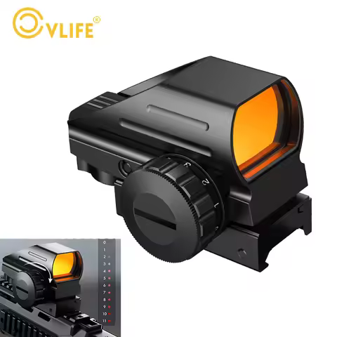 CVLIFE Riflescope Wide View Scopes Hunting Sight Unlimited Eye Relief with 4 Reticles Red Dot Sight 
