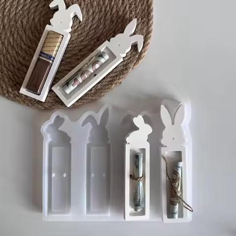 Easter Rabbit Chocolate Gift Box Silicone Mold DIY Gypsum Bunny Bracket Cash Gift Decorative Ornamen