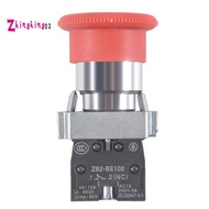 22mm NC Red Mushroom Emergency Stop Push Button Switch 600V 10A ZB2-BE102C XB2-BS542X1