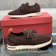 Gfhgloro Genuine Leather Women's Shoes Summer Flying Knit Socks Shoes Mesh Casual Sports Shoes LP Co
