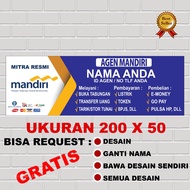 spanduk banner agen mandiri bisa ganti nama dan tulisan