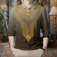 Vintage Flower Modern Barong for Men Long Sleeve Dry Fit Polo Shirts for Men Barong Tagalog for Men 