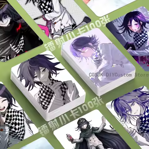 100PCS Cute Kokichi Oma Anime Cosplay Laser Card Collection Lomo Card Fans Photo Postcard Pictorials