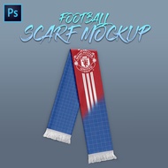 Football Scarf Mockup (Mafla Bola Sepak) Adobe Photoshop