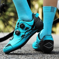 Ready Stock Locked Cycling Shoes Bicycle Shoes Road Lock Shoes Lace-Free Cycling Shoes Rotating Button Mountain Cross-Country Shoes Couple Sports Shoes Road Sole Bicycle Shoes Flat Shoes Outdoor Sports Shoes Rubber Outdoor Bicyc