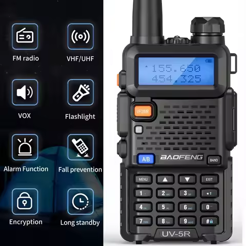 Baofeng UV-5R Radio UV5R 5W Walkie Talkie UV 5R 8W Ham Amateu Radios FM VHF UHF Portable Two Way Wal