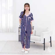 LovelyNight Pajamas Short Sleeves-Long Pants Midnight Pink D79