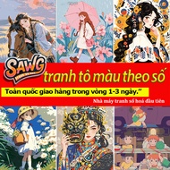 HCM-fast transfer1-3 days-Sawg-coloring by numbers-girl and horse-coloring by number set-digital pic