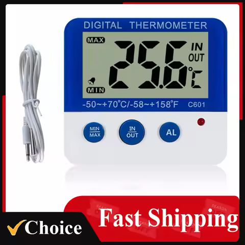 Digital Fridge Thermometer with Alarm and Max Min TemperatureLCD Display Digital Freezer Thermometer
