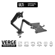 ULTi Verge 2-in-1 Gas Spring Monitor, Laptop Arm, Desk Mount, Full Motion Swivel, VESA Stand with C Clamp &amp; Grommet, 32'