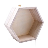 Hexagon Wood Wall Decoration Frame (11cm x 11cm x 5cm) - 1434 - AK-L001-T01-17