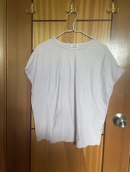 Aigle Light Purple Striped Short Sleeve T-Shirt Size S