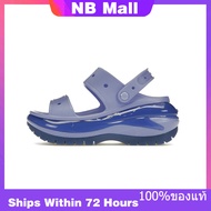 ของแท้พิเศษ Crocs Classic Mega Crush Clog Purple Shoes Non-Slip Thick Sole Beach Sandals 207989 - 5Q