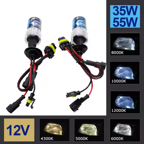 2Pcs 35W Xenon Bulbs 55W Xenon Car Headlight Lamp Super Bright 8000LM 12V Bulb H7 H1 HID 55W H7 Xeno