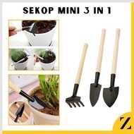 Sekop Mini Set 3in1 3 in 1 Alat Berkebun Bajak Sawah Taman 