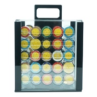 1000 Pcs Luxury Ept Poker Chips Acrylic Storage Box with 40 mm Clay Poker Chip in  Ready for Ship
