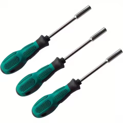 Bit Driver 3 Pieces 1/4-Inch Strong Magnetic Bit Holder Handle 1/4" Hex Nut Driver