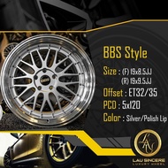 BBS Style (F) 19x8.5JJ(R) 19x9.5JJ 5x120 Silver/ Polish Lip