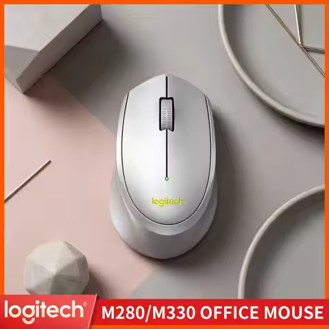 Logitech M330 Wireless Mouse 2.4GHz Silent Clicks Ergonomic Design Long Frame for PC Mac Laptop Home