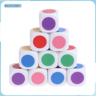 [mojotorw7] 10Pcs Square 16mm 6 Sided D6 Dice 6 Color Dotted for D&D TRPG Board Game