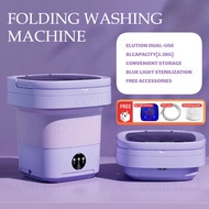 【Ready Stock】【COD】6L/11L Washing Machine Folding Drain Foldable Blue Light Sterilization 11L Mini Wa