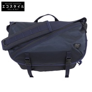 二手 Porter THINGS 尼龍斜紋斜背包/單肩包，男士，海軍藍，674-17865。狀況極佳。