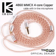 KBEAR 4860 MMCX 4core Copper Upgrade Cable with InLine Microphone for InEar Monitors