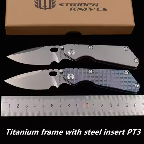 JUFULE Strider PT-3 Titanium Frame Steel Insert Ceramic Bearing Mark CPM154 Tactical Pocket Camping 