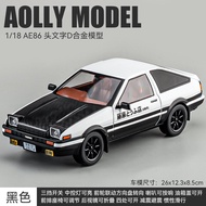 โมเดลรถเหล็กหล่อ Toyota AE86 อัตราส่วน 118 ของเล่นรถจำลองพร้อมไฟหน้า ของสะสม ของขวัญสำหรับเด็กผู้ชาย