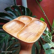 VINTAGE WAREHOUSE Wooden diet plate, Square divider plate Wooden Plate