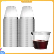 {Bakilili} 9 Oz Plastic Wine Cups Disposable Gold Rim Cups 25pcs Gold Rim Plastic Cups 9 Oz Disposab