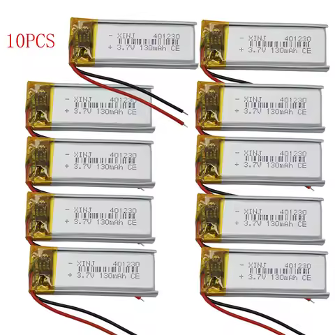 Wholesale 10pcs 3.7v 130mah 0.481Wh Li Lithium Battery 401230 Cell Li-ion For Mp3 Bluetooth Speaker 