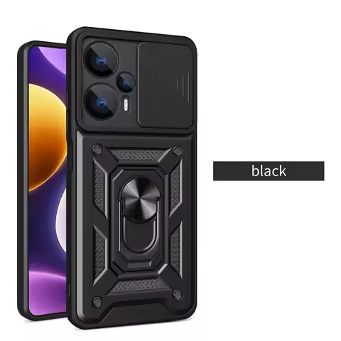 for Xiaomi POCO F5 Case Slide Lens Armor Pocco F5 Little Cover For Xiaomi Poco F5 case Magnetic Ring