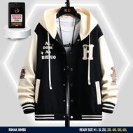Gorila Men's Black Cream Jumbo Zipper Hoodie Jacket M-6XL Oversized Hoodie/ Custom Zipper Hoodie Jac
