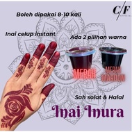 Inai Inura Red Henna Inai Celup Instant Kesan Seawal 20 Minit Warna Merah dan Merah Gelap Red Maroon