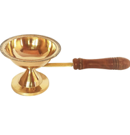 st1100 Brass Dhoobakkal with Wooden Handle/Puja Dhoopakal/Pooja Dhoopkarandi|/Traditional Brass Arth