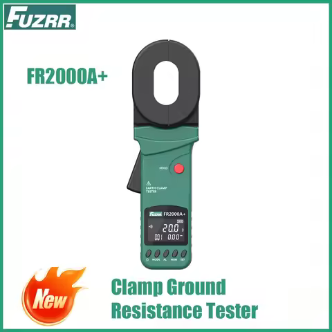FUZRR FR2000A+ Clamp Ground Resistance Tester 0.01Ω-200Ω Digital Earth Clamp Meter Black Screen Disp