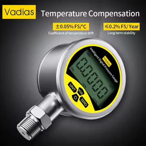 Digital Pressure Manometer -0.1-60Mpa Digital Pressure Gauge 80mm Pressure Manometer M20*1.5 0.2% SS