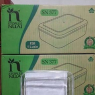 Toples NUAI SN 377-SN 377T Toples Kue Kering Persegi Panjang Toples Kue Lebaran Isi 12 Pcs
