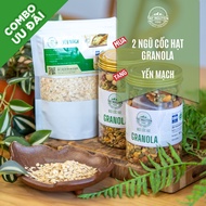 Combo 2 hũ Granola không đường 500g kèm 1 bịch Yến mạch cán mỏng 250g Tây Nguyên Food – Việt Nam