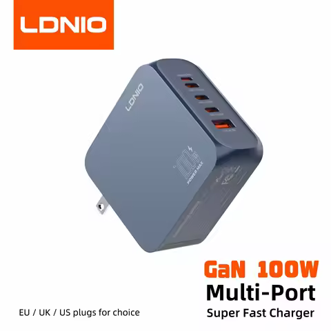 LDNIO Gan 100W Fast Charge Charger Type-C 65W 45W UK EU US Plug USB Multi-Port Fast Charging Station