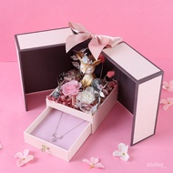 Factory Direct Sales Double Door Necklace Soap Flower Gift Box Birthday Gift Female Romantic Novelty Women's Day Gift Ne