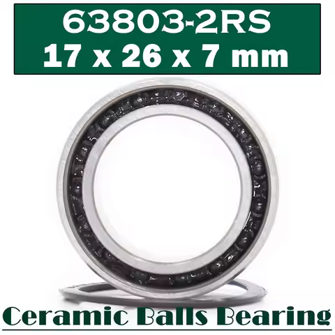63803 Hybrid Ceramic Bearing 17*26*7 mm ( 1 PC ) Double Row Sealed Angular Contact Si3N4 Ball Bearin
